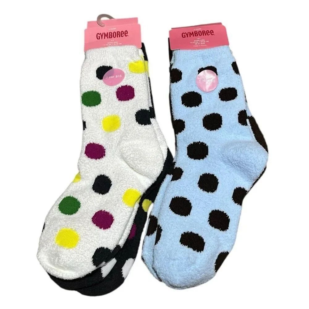 Gymboree size 5 7 Yrs 4 Pair Polka Dot Knee High Socks Teddy Bear Soft NWT